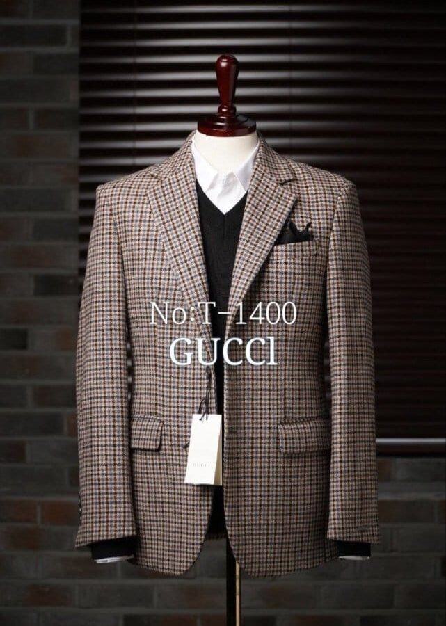 GUCCI 구찌 세퍼레이트스타일링 콤비자켓 체크자켓