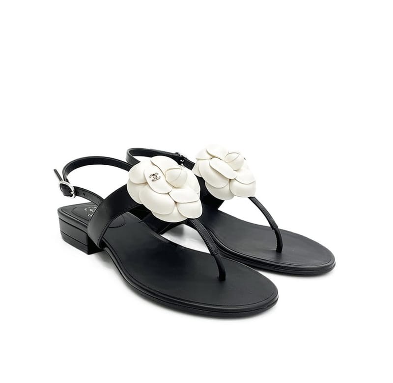 CHANEL 샤넬 까멜리아 레더 샌들 신상 (4가지색상)