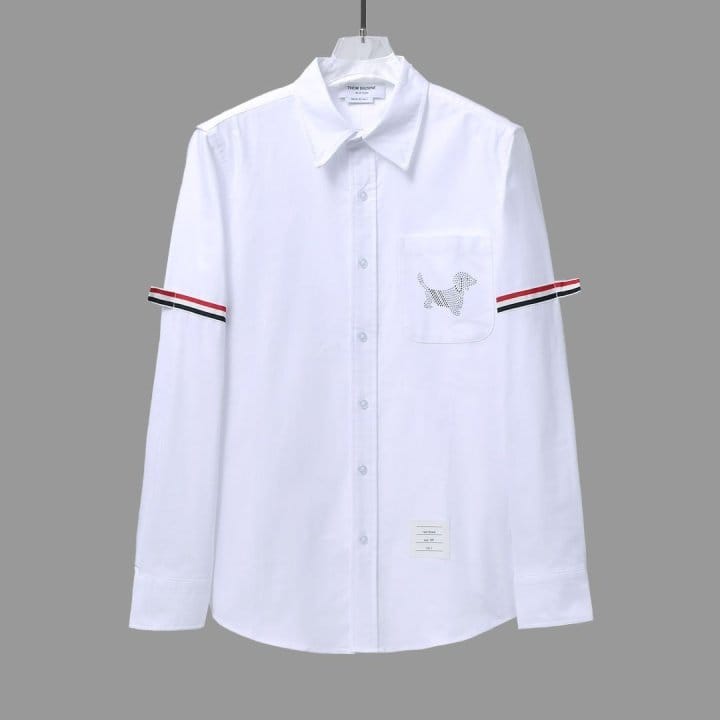 THOM BROWNE 톰브라운 도그 스트라이프 암밴드 셔츠