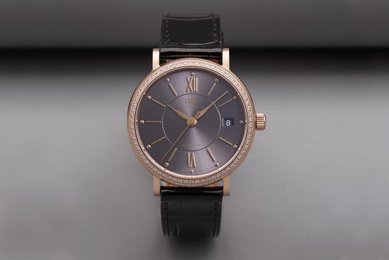 IWC 아이더블유씨 포르토피노 다이아베젤 로즈골드 브라운다이얼