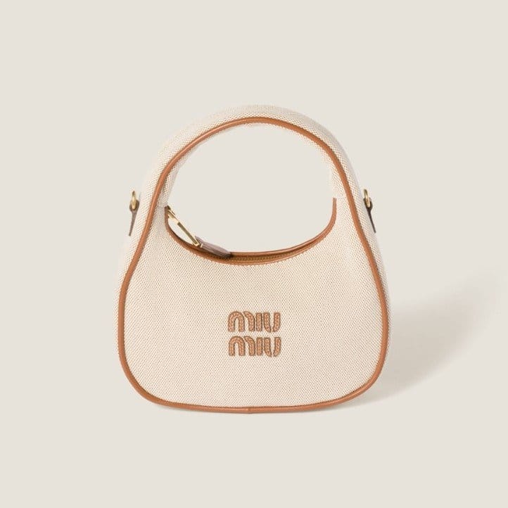 MIUMIU 미우미우 완더 캔버스 레더백 5BC125