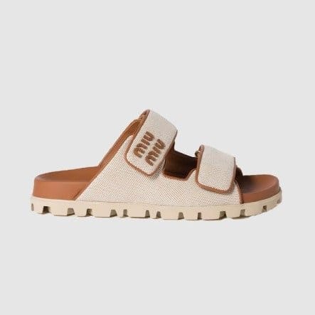 MIUMIU 미우미우 여성용 캔버스 슬라이드 5XX658