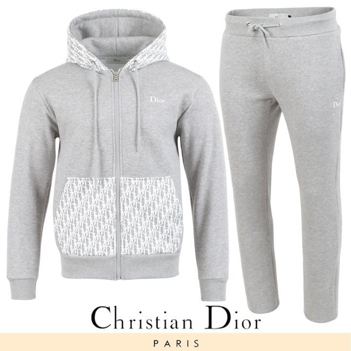 DIOR 디올 오블리크 배색 후드 집업 셋업