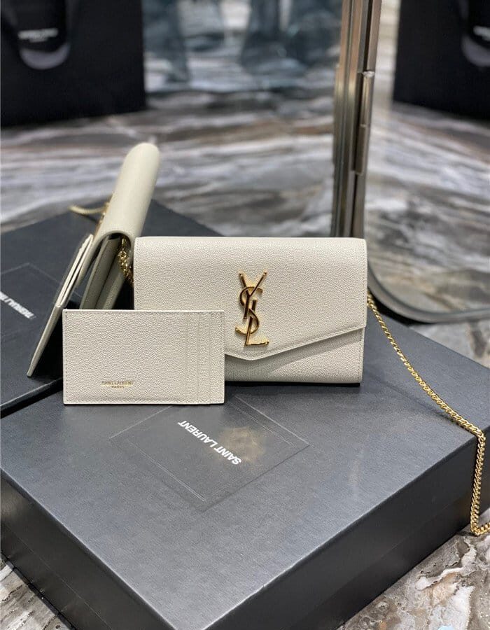 SAINT LAURENT 생로랑 업타운 엔벨로프 체인 지갑 607788