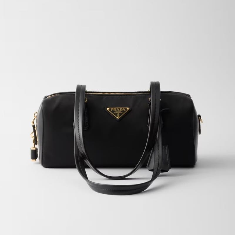 PRADA 프라다 자물쇠 미디엄 리나일론 가죽 탑 핸들백 1BB127 3COLOR