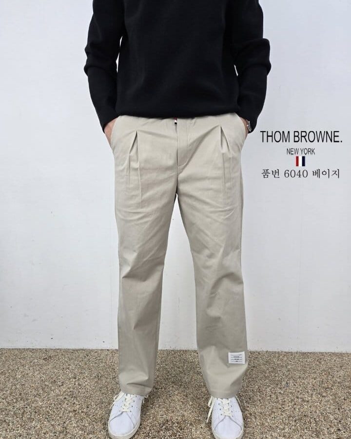 THOM BROWNE 톰브라운 사각패치 면 팬츠 3COLOR