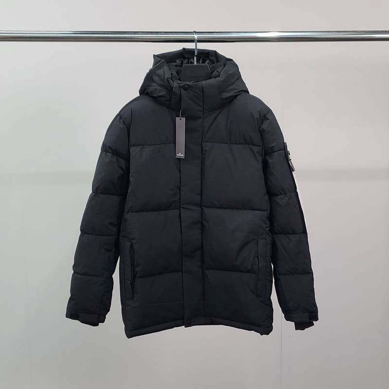 STONE ISLAND 스톤아일랜드 로고와펜 하프 패딩 자켓