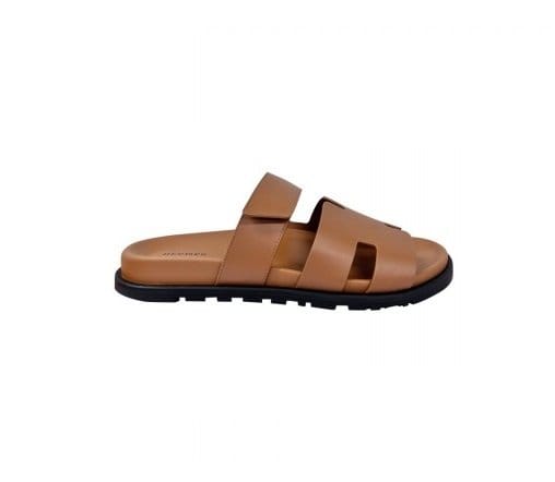 HERMES 에르메스 시프레 H로고 레더 벨크로 슬리퍼 H51010