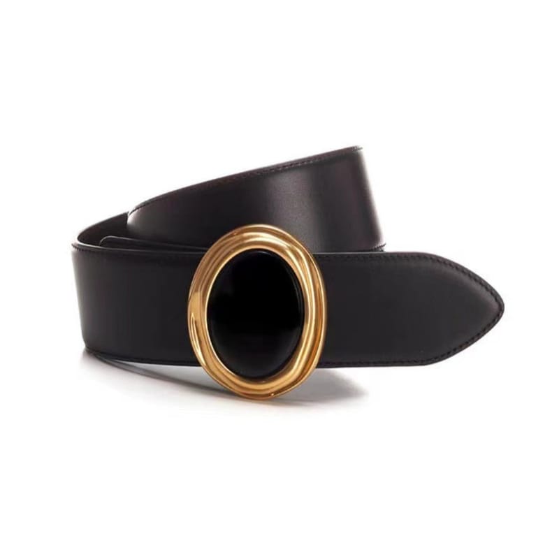 SAINT LAURENT 생로랑 가죽 볼록 버클 벨트 658530 (50mm)