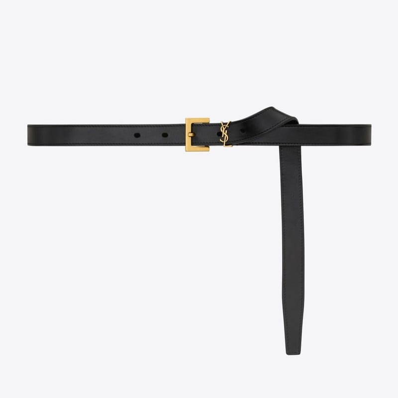 SAINT LAURENT 생로랑 베지터블 태닝 가죽 CASSANDRE 슬림 벨트 782076 (20mm) 2COLOR